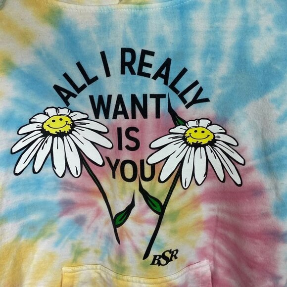 Dolls Kill By Samii Ryan Tie Dye Hoodie Sweatshirt Size Large Daisy Revolve Hood - Picture 4 of 16